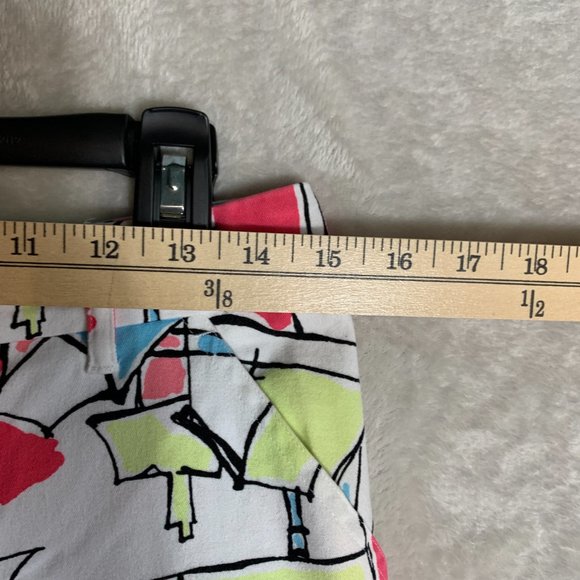 Talbots Capris Pants Size 10 Geometric Abstract Print Stretch Mid Rise Clean - Picture 6 of 9